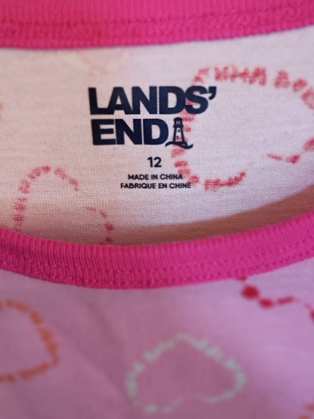Lands' End Girls' Pink Heart Print Nightgown